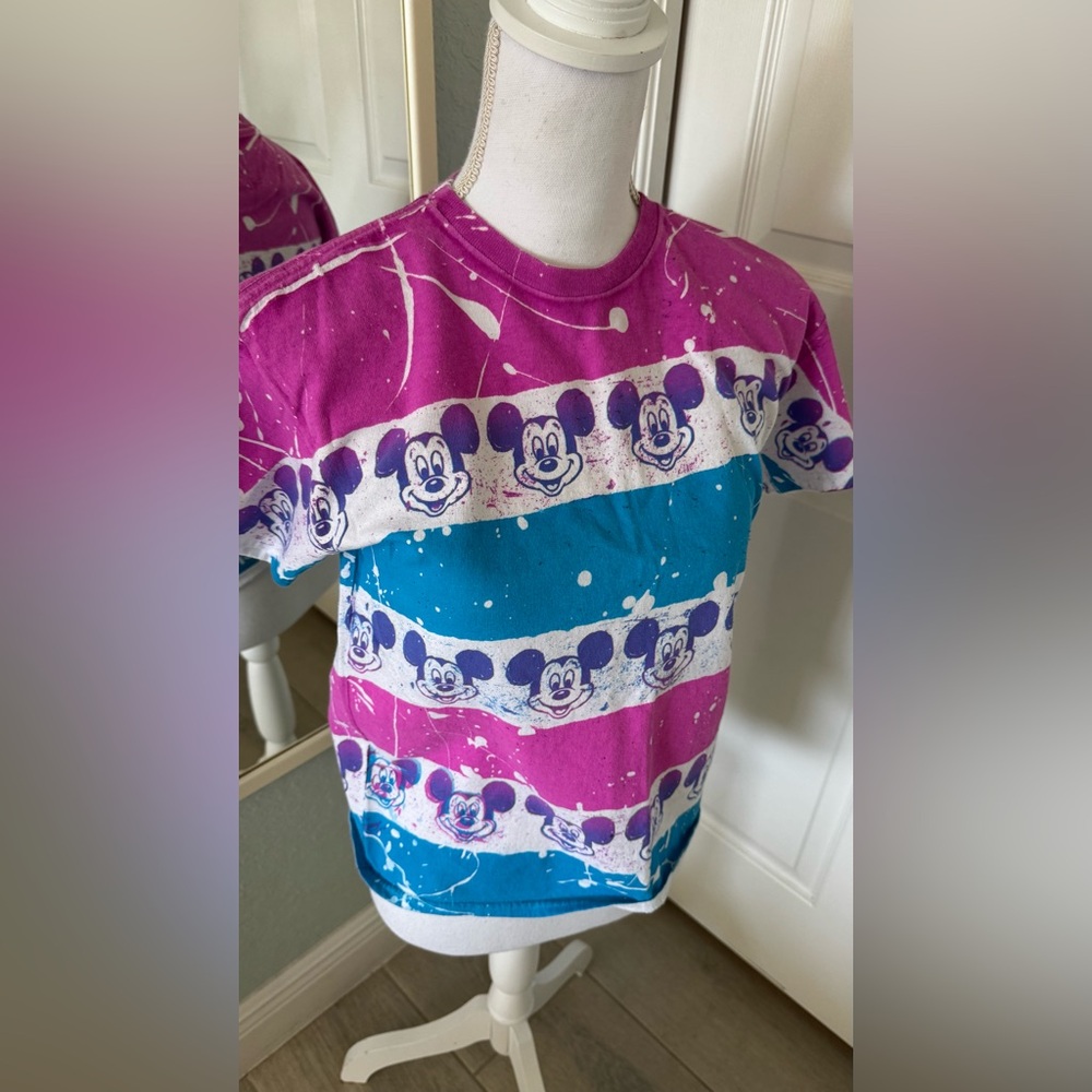 Disney Parks Authentic Mickey Mouse Graphic Tee All Over Print XS